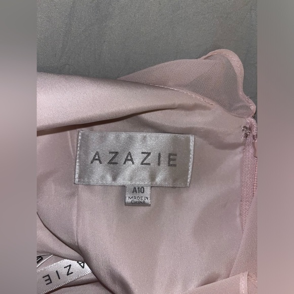 Azazie Natalia Blushing Pink A-Line Chiffon Dress - Picture 10 of 15